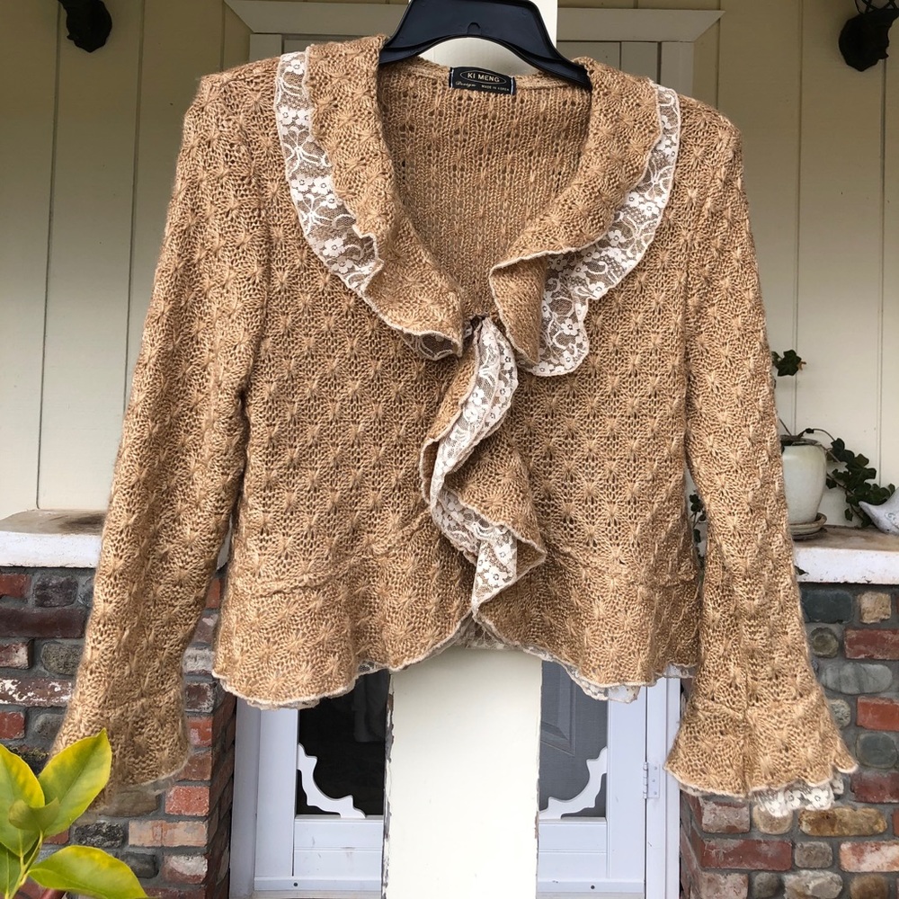 Ki Meng M Ruffled Long Sleeve Sweater